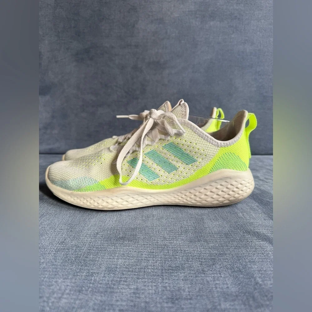 Adidas Fluidflow 2.0Bounce Womens Running Shoes SZ 8 Yellow Blue Sneakers